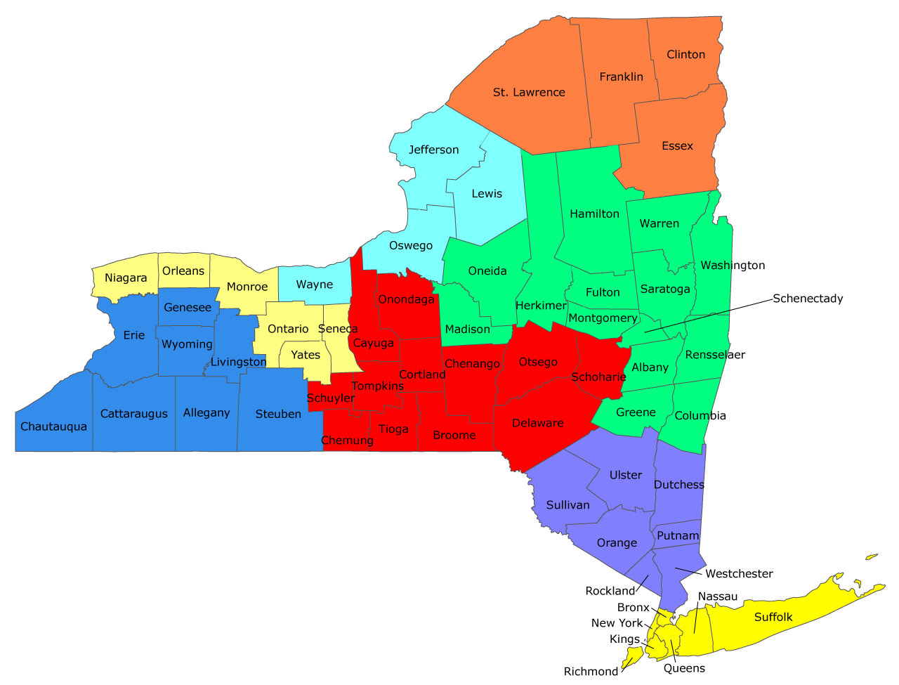 State Map with NYS-MEP regions